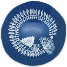 Load image into Gallery viewer, white fantail & pohutukawa on blue