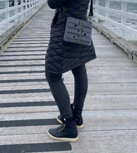 Load image into Gallery viewer, ponga green & grey ecofelt crossbody bag