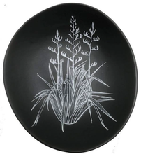 Load image into Gallery viewer, white harakeke on black