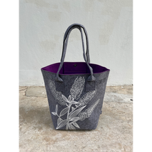 Load image into Gallery viewer, white koromiko on grey / purple