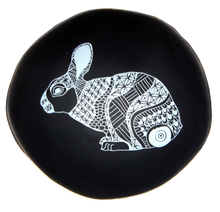 Load image into Gallery viewer, white bunny on black