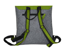 Load image into Gallery viewer, white toetoe on green · light grey backpack