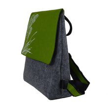 Load image into Gallery viewer, white toetoe on green · light grey backpack