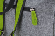 Load image into Gallery viewer, white toetoe on green · light grey backpack