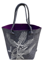 Load image into Gallery viewer, white koromiko on grey / purple