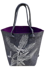 Load image into Gallery viewer, white koromiko on grey / purple