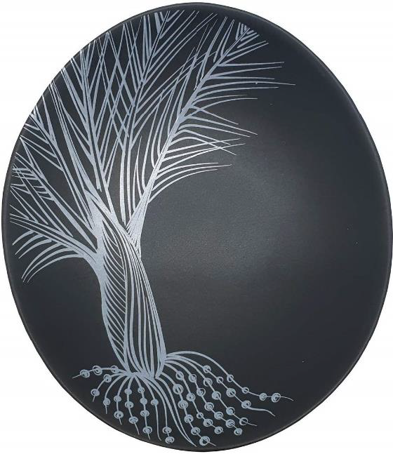 white nikau detail on black