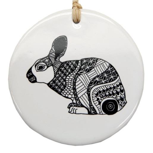 black bunny on white