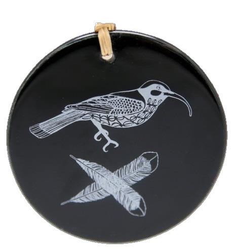 white huia on black