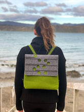 Load image into Gallery viewer, ponga green &amp; grey · green backpack
