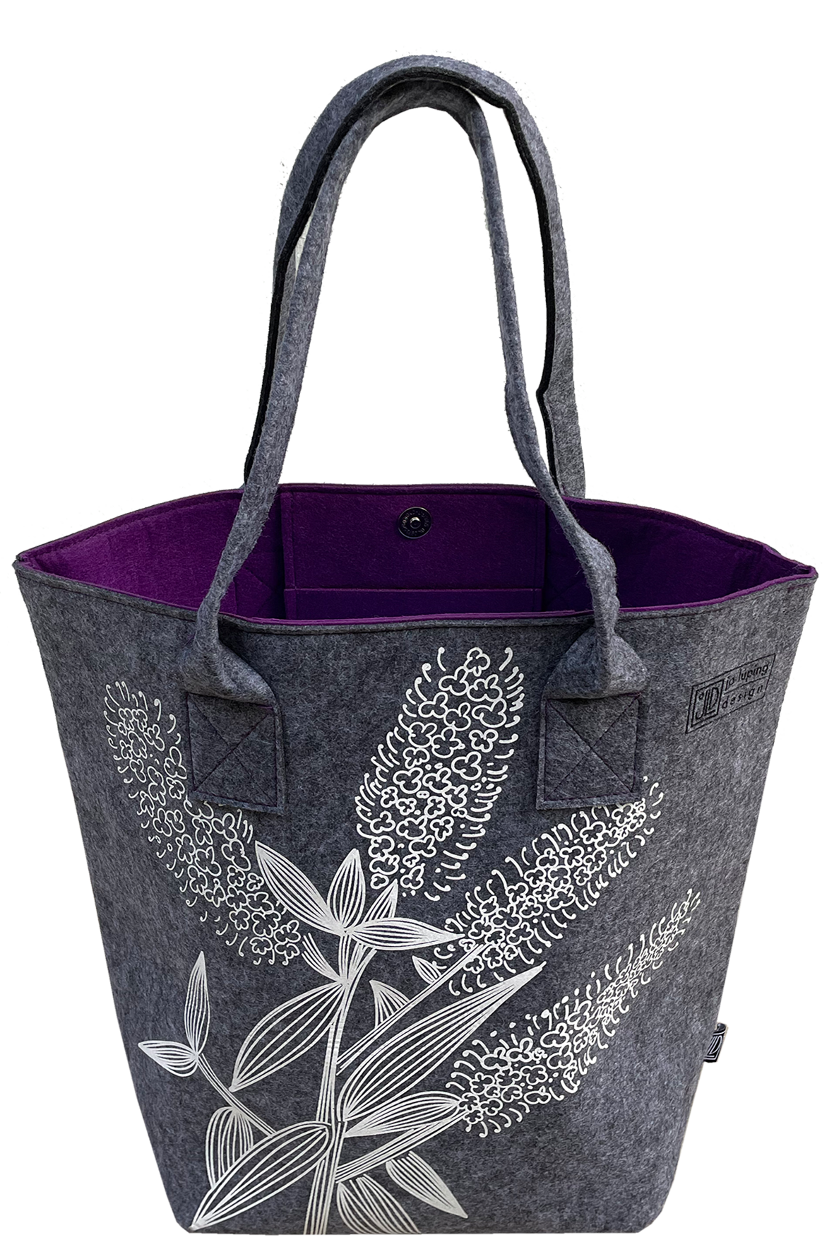 white koromiko on grey / purple