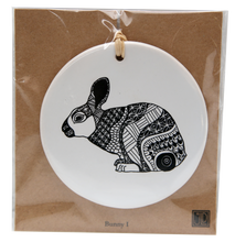 Load image into Gallery viewer, black bunny on white
