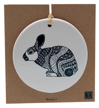 Load image into Gallery viewer, black bunny on white
