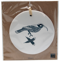 Load image into Gallery viewer, black huia on white

