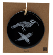 Load image into Gallery viewer, white huia on black
